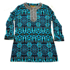 Tory Burch Beaded Tunic | 100% Silk | Small